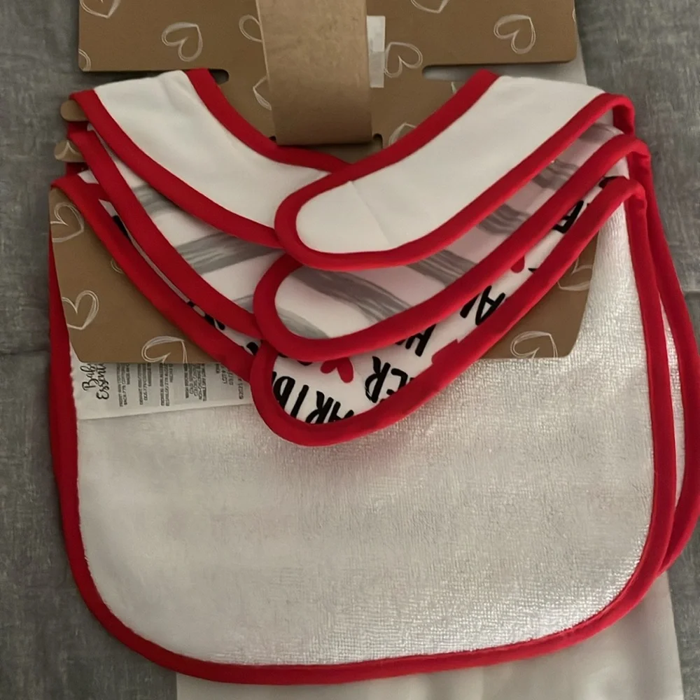 Baby Essentials set of THREE bibs Chunky is the new Hunky nwt